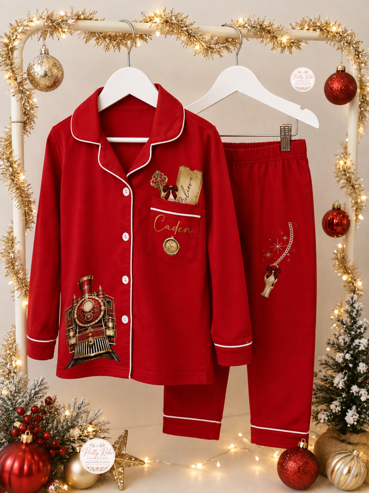 Personalised Family Polar Express Christmas Pyjamas