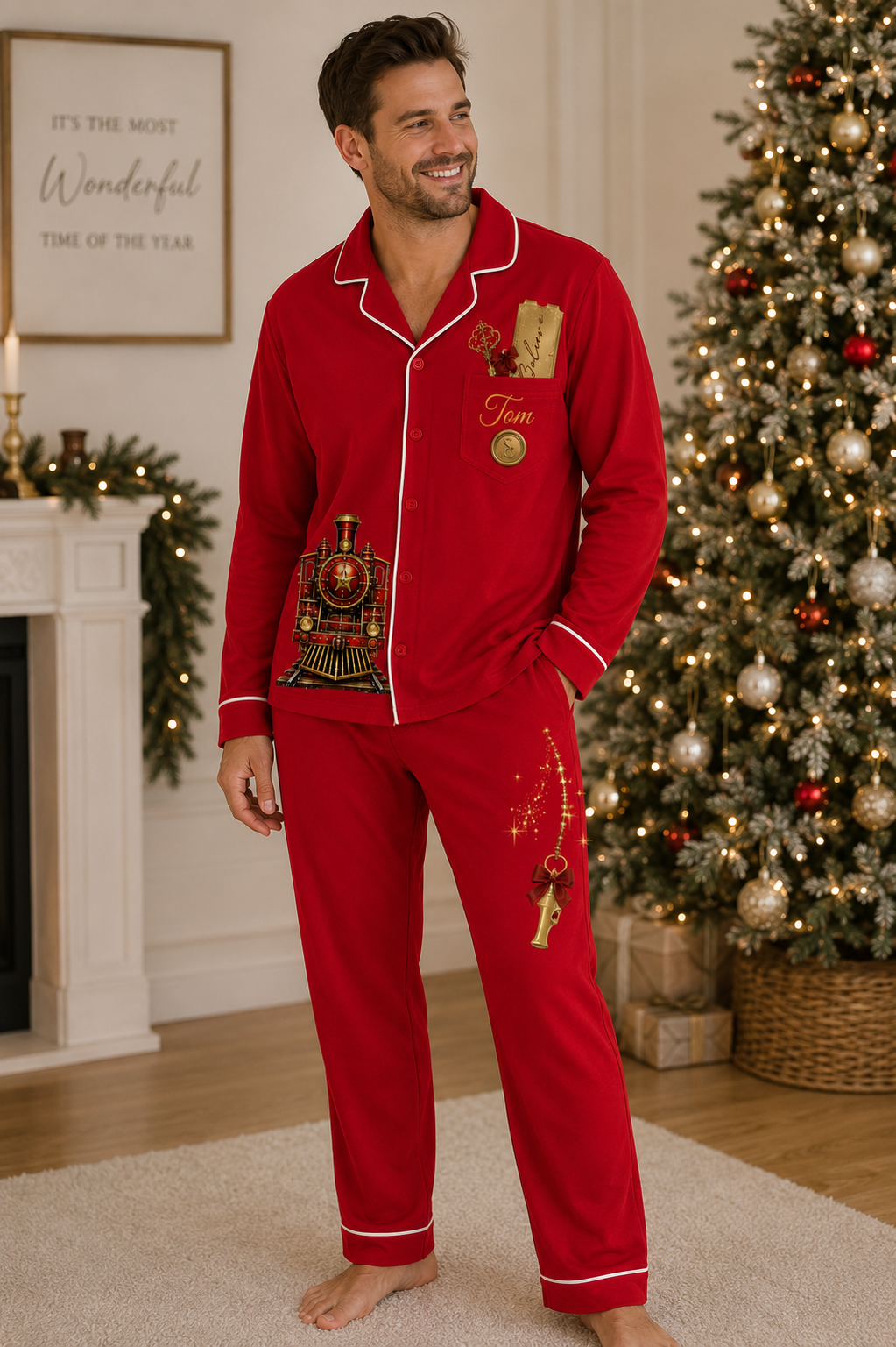 Personalised Family Polar Express Christmas Pyjamas