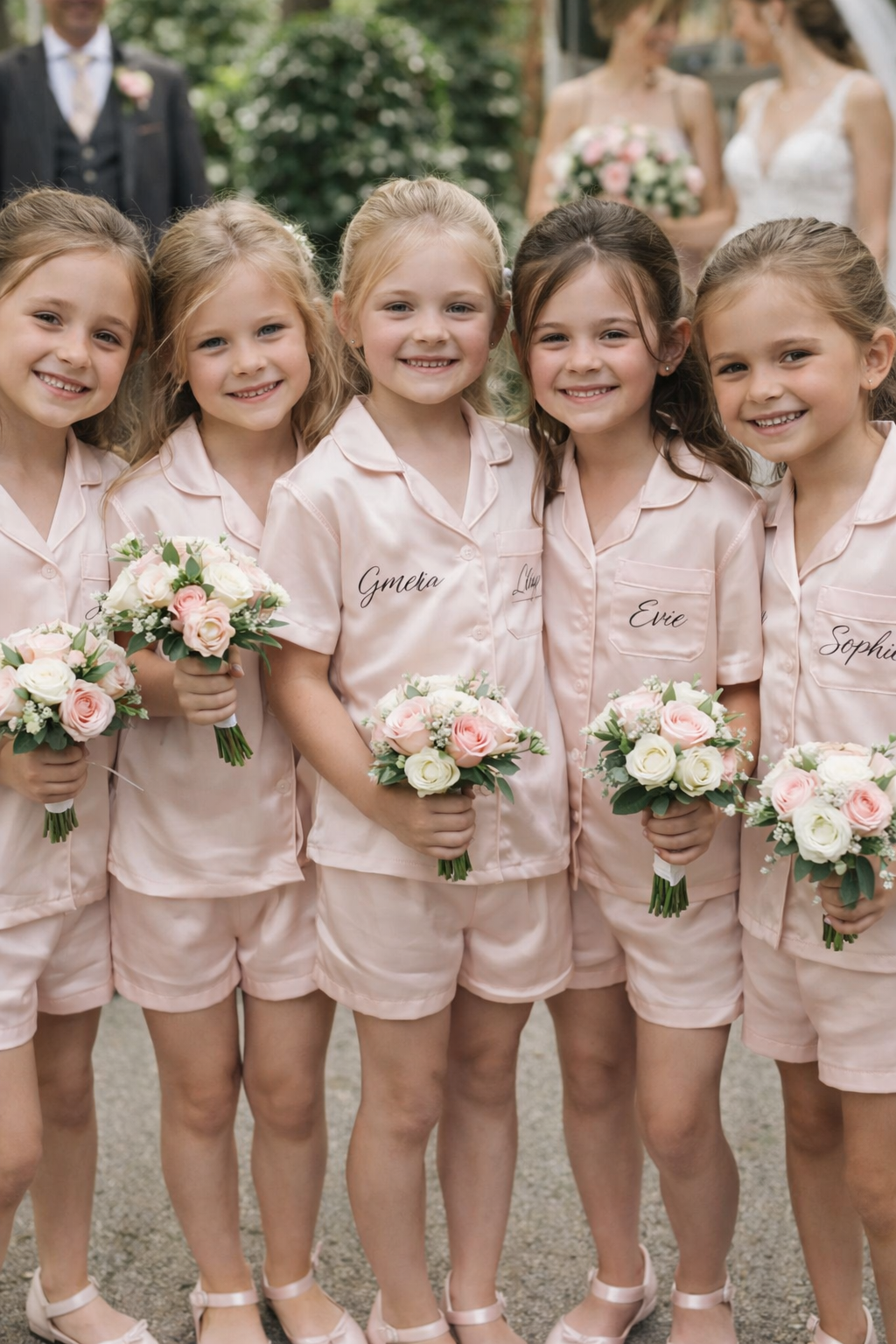 Personalised Bridesmaid Satin Short Pyjama Set | Custom Bridal Party PJs