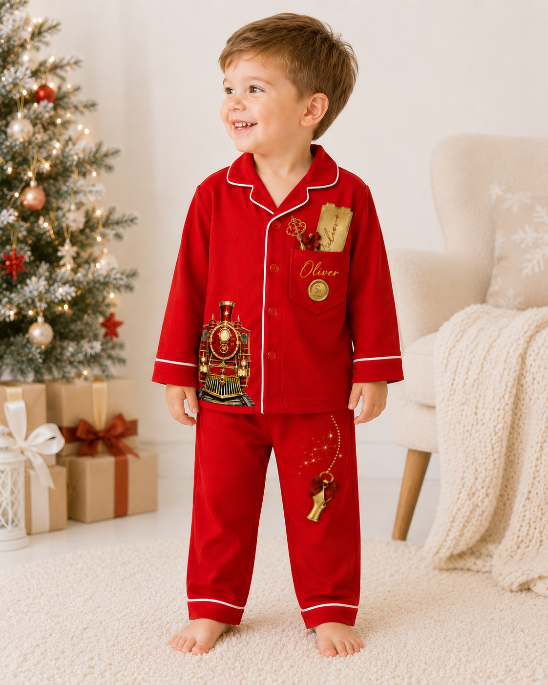 Personalised Family Polar Express Christmas Pyjamas