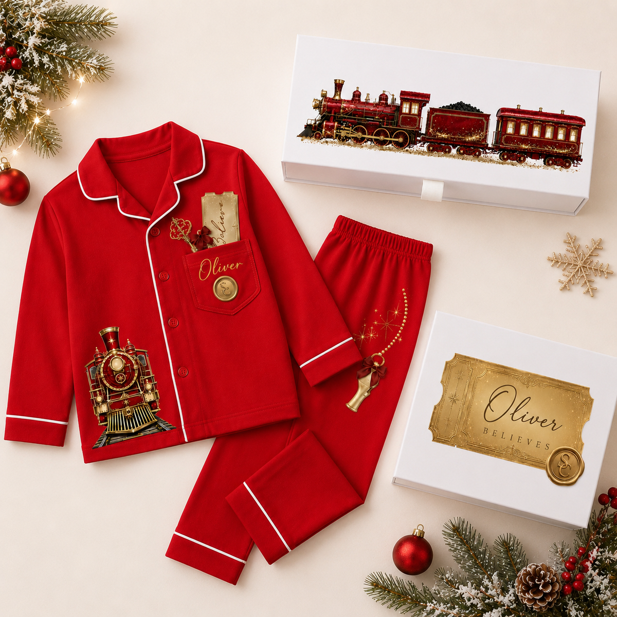 Personalised Family Polar Express Christmas Pyjamas