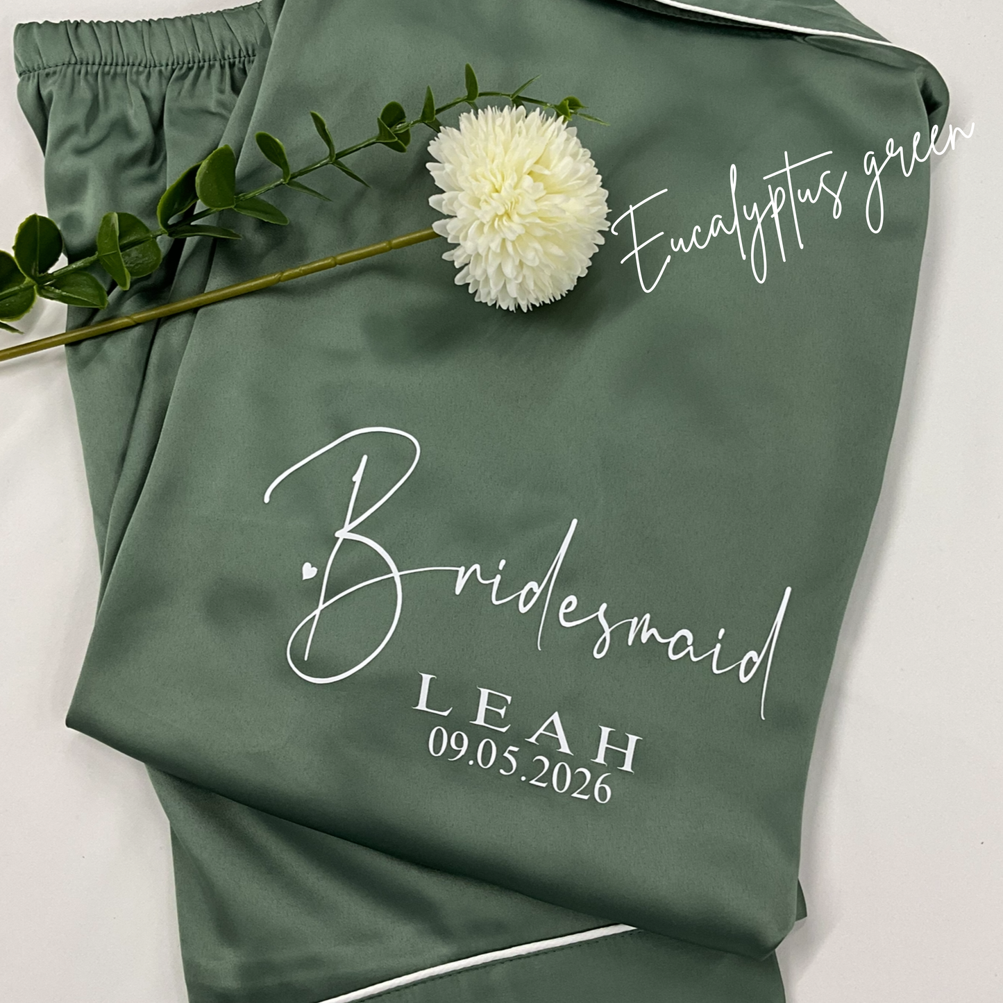 Personalised Bridesmaid Satin Short Pyjama Set | Custom Bridal Party PJs