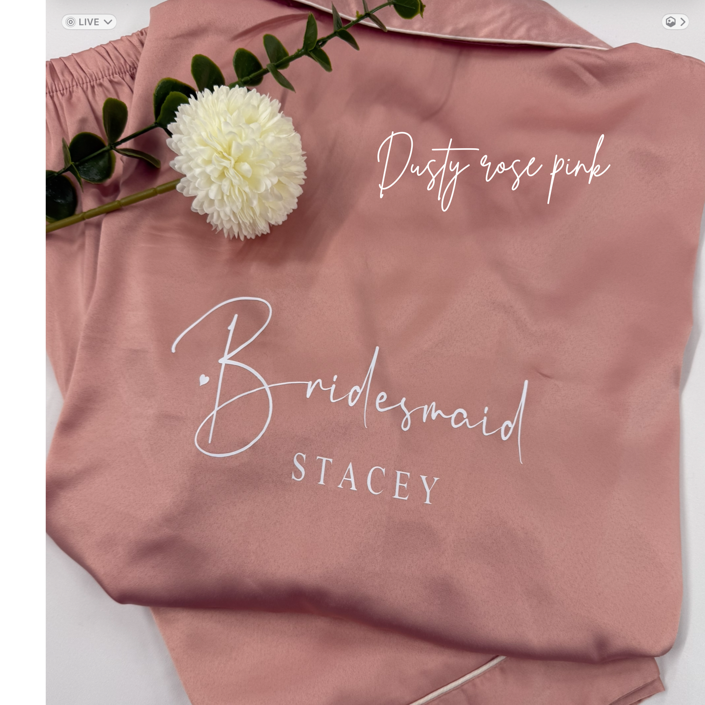 Personalised Bridesmaid Satin Short Pyjama Set | Custom Bridal Party PJs