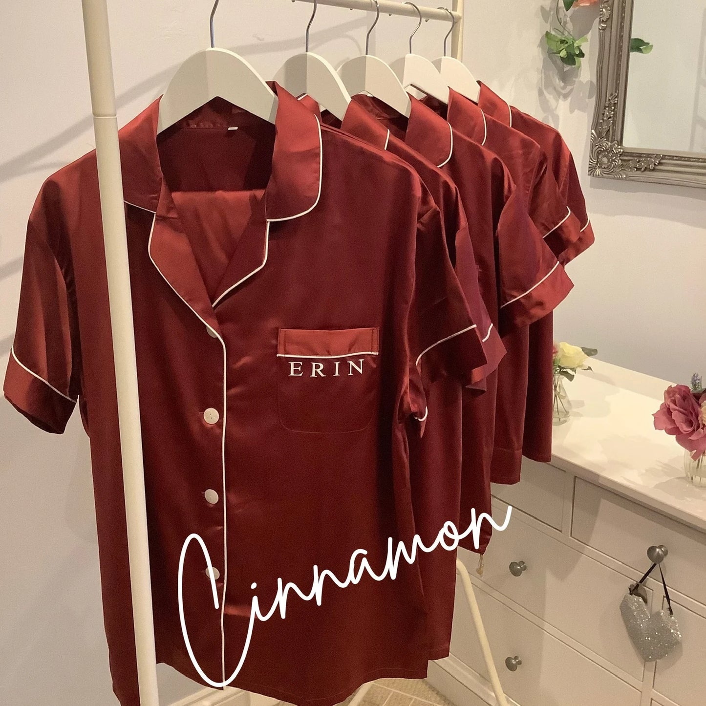 Personalised Bridesmaid Satin Short Pyjama Set | Custom Bridal Party PJs