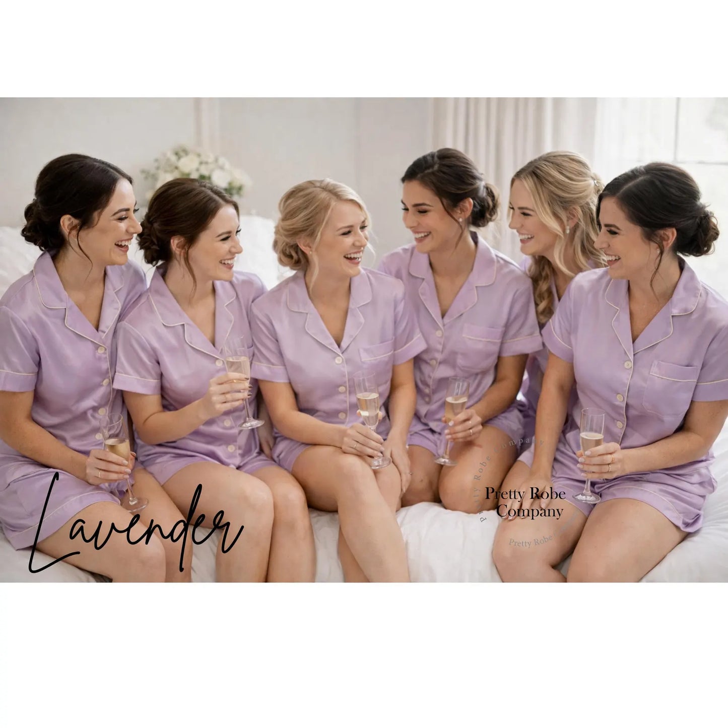 Personalised Bridesmaid Satin Short Pyjama Set | Custom Bridal Party PJs
