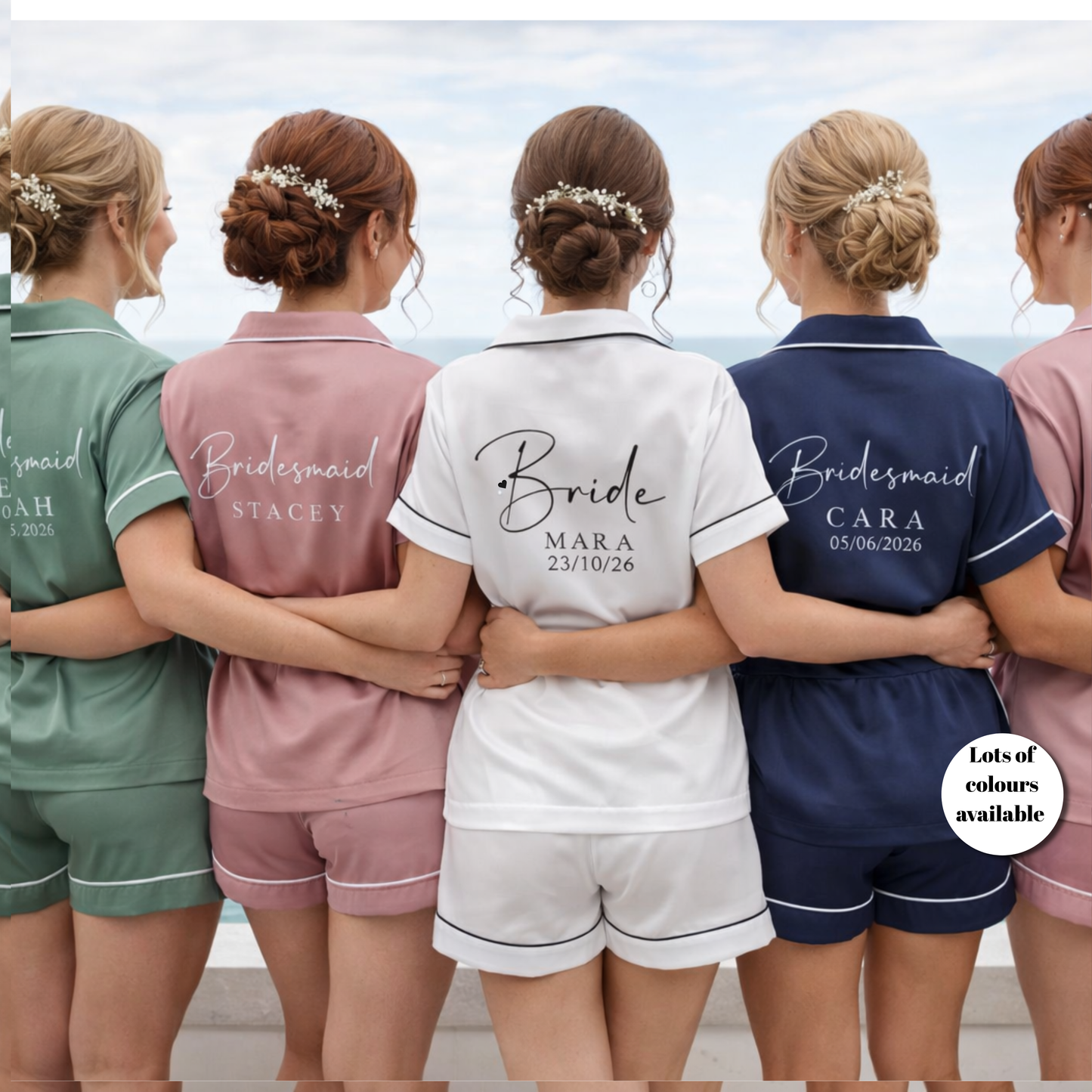 Personalised Bridesmaid Satin Short Pyjama Set | Custom Bridal Party PJs