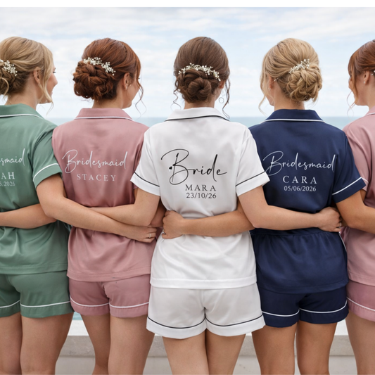 Personalised Satin Pyjamas - Bride & Bridesmaid Wedding PJs