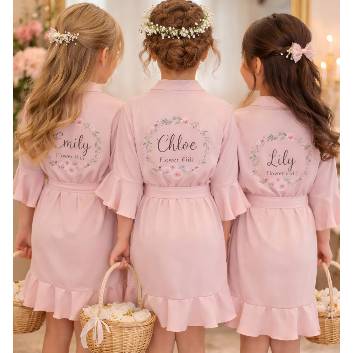 Personalised Bridesmaid Ruffle Robes | Custom Satin Bridal Party Robes