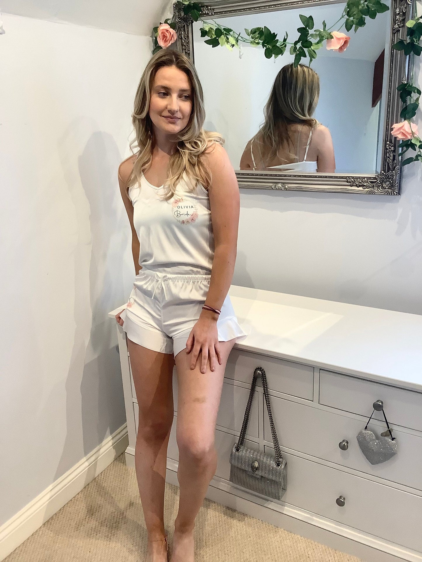 Personalised bridesmaid satin cami pj sets