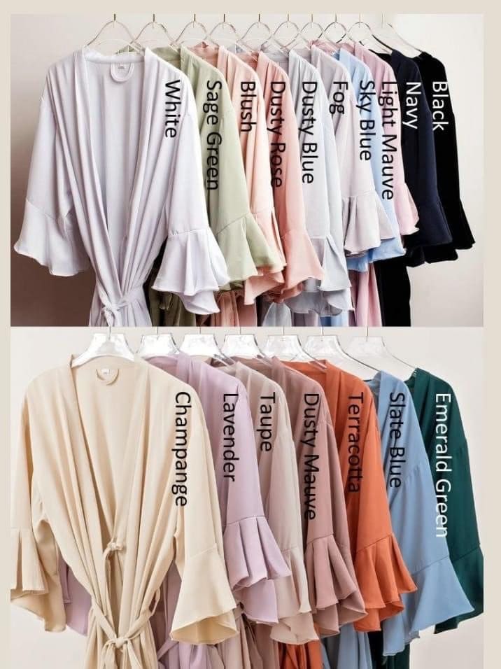 Personalised Ruffle Bridesmaid Robe, Crepe Satin Bridal Party Robe