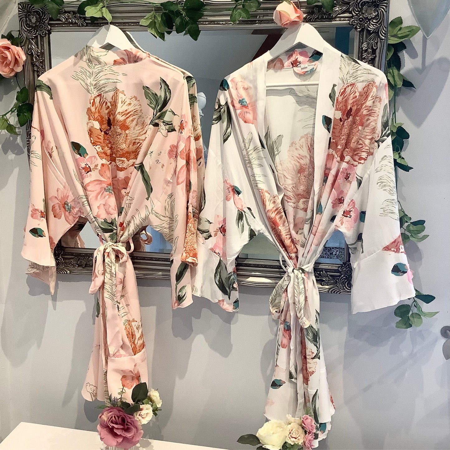 Floral Cotton Wedding Robes  Soft Bridesmaid Robes for Getting Ready | Bride & Bridal Party Gifts