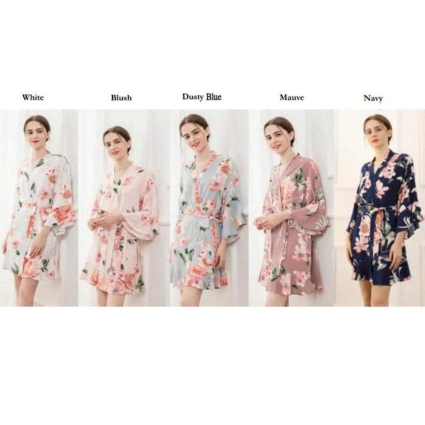 Floral Cotton Wedding Robes  Soft Bridesmaid Robes for Getting Ready | Bride & Bridal Party Gifts
