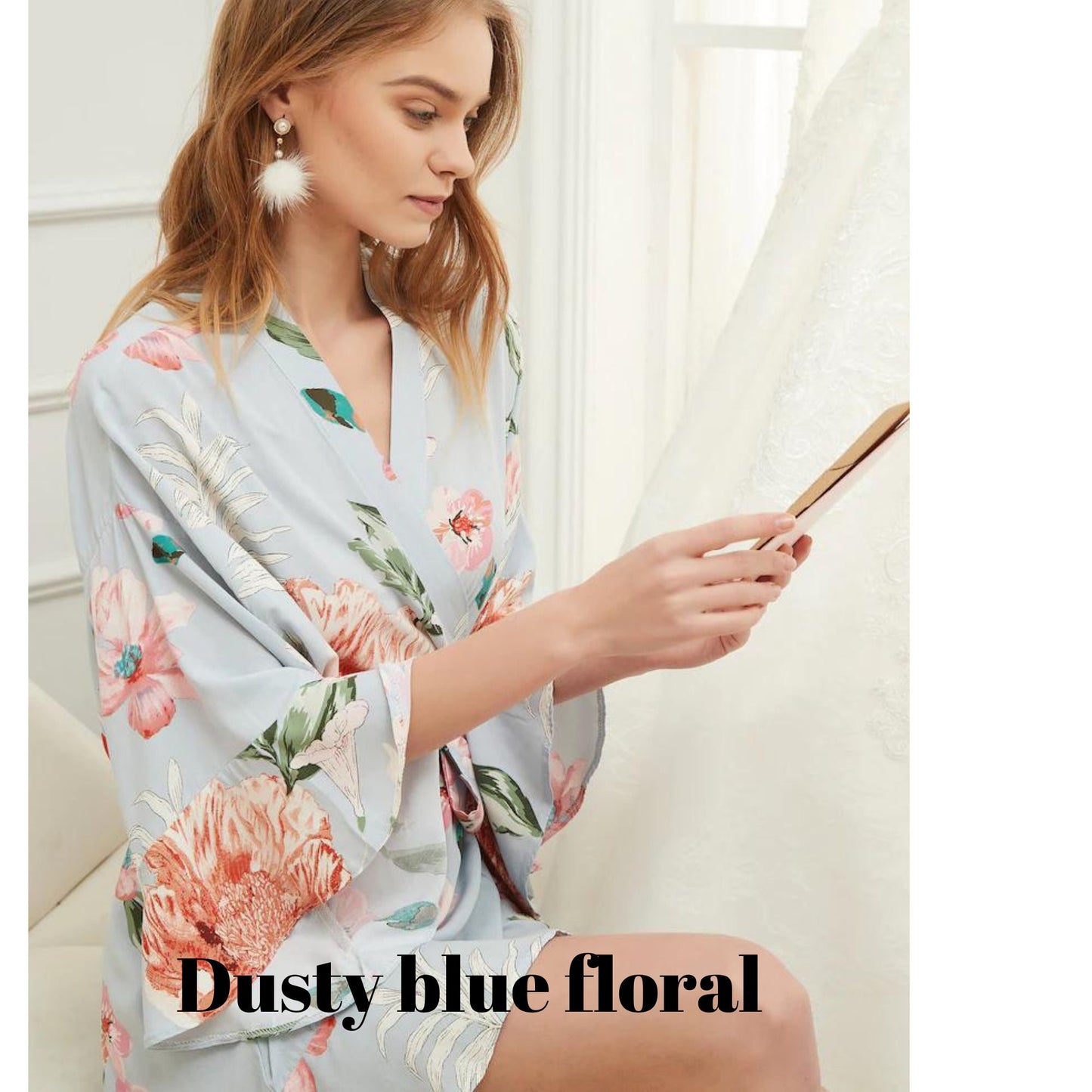 Floral Cotton Wedding Robes  Soft Bridesmaid Robes for Getting Ready | Bride & Bridal Party Gifts