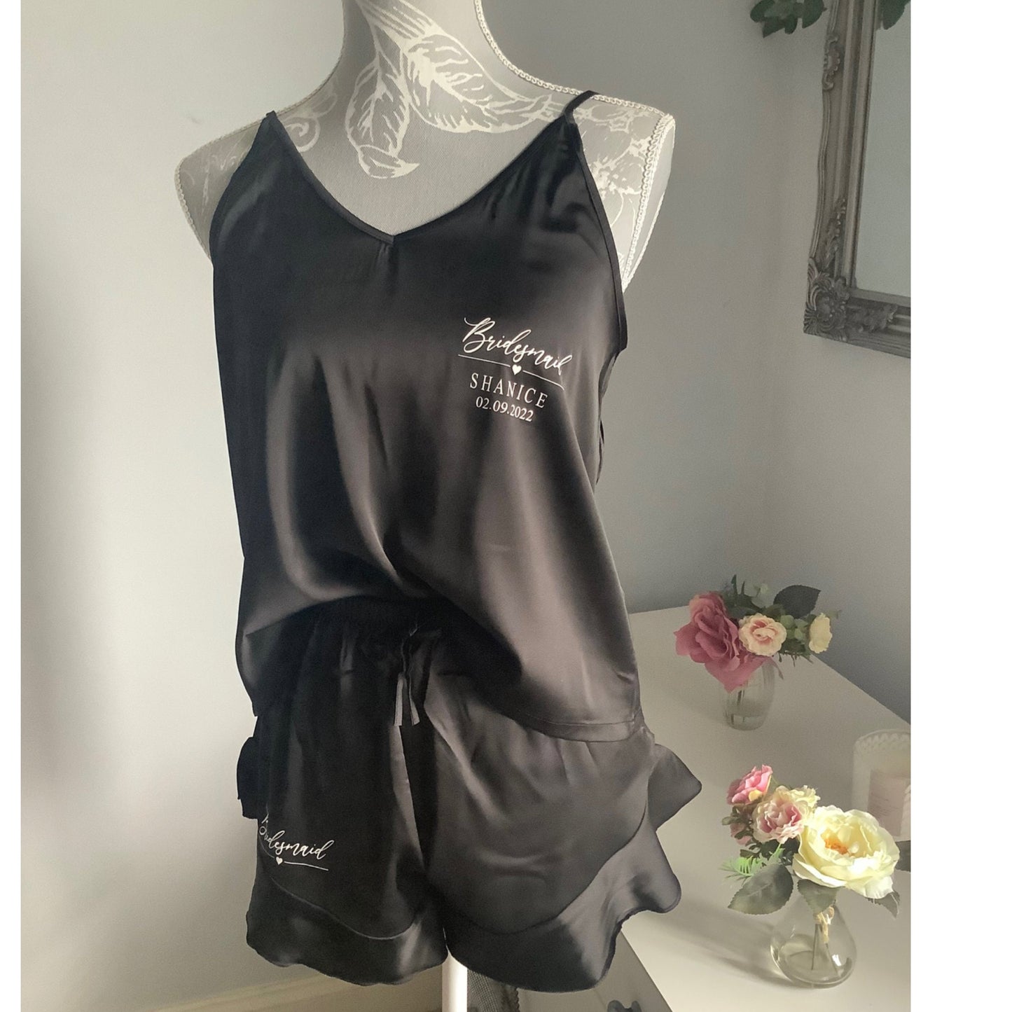 Bridesmaid Satin Cami Pyjamas Set, Hen Party PJs