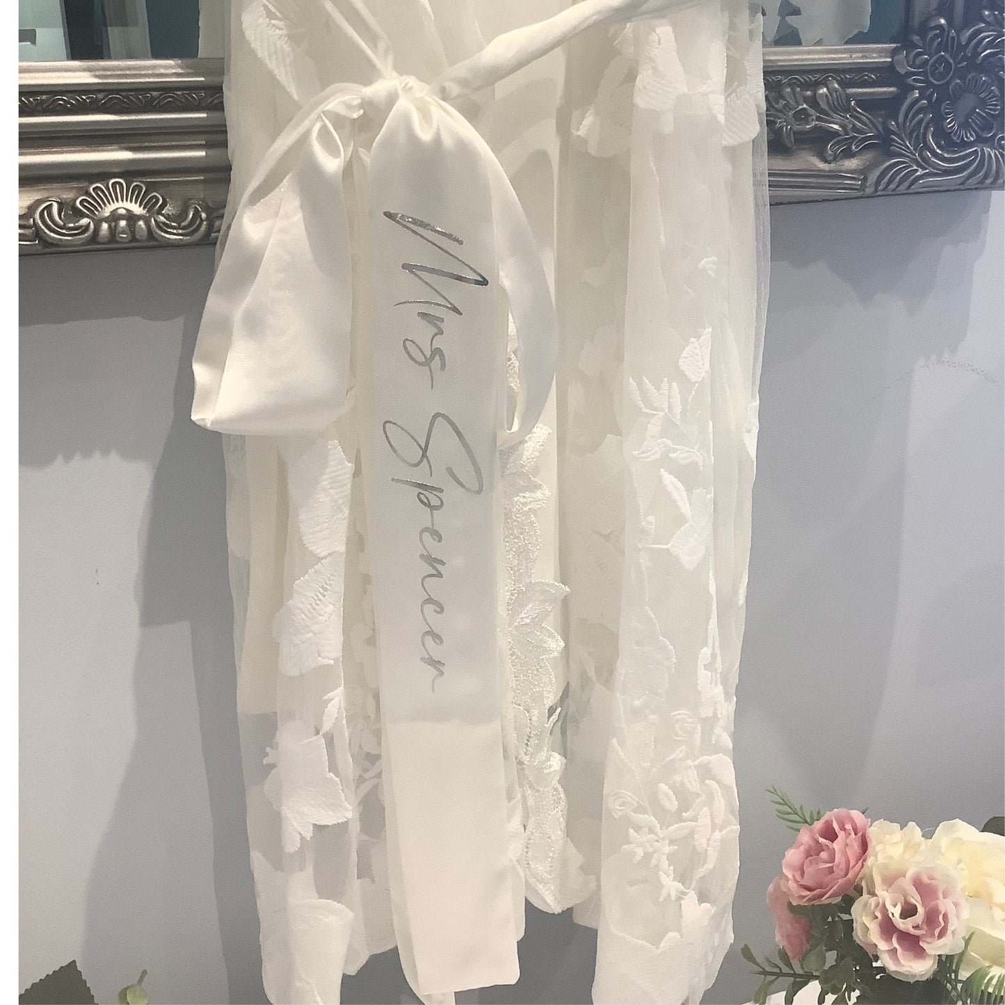 Bride Full Lace Robe – Bridal Lace Dressing Gown for Wedding Morning