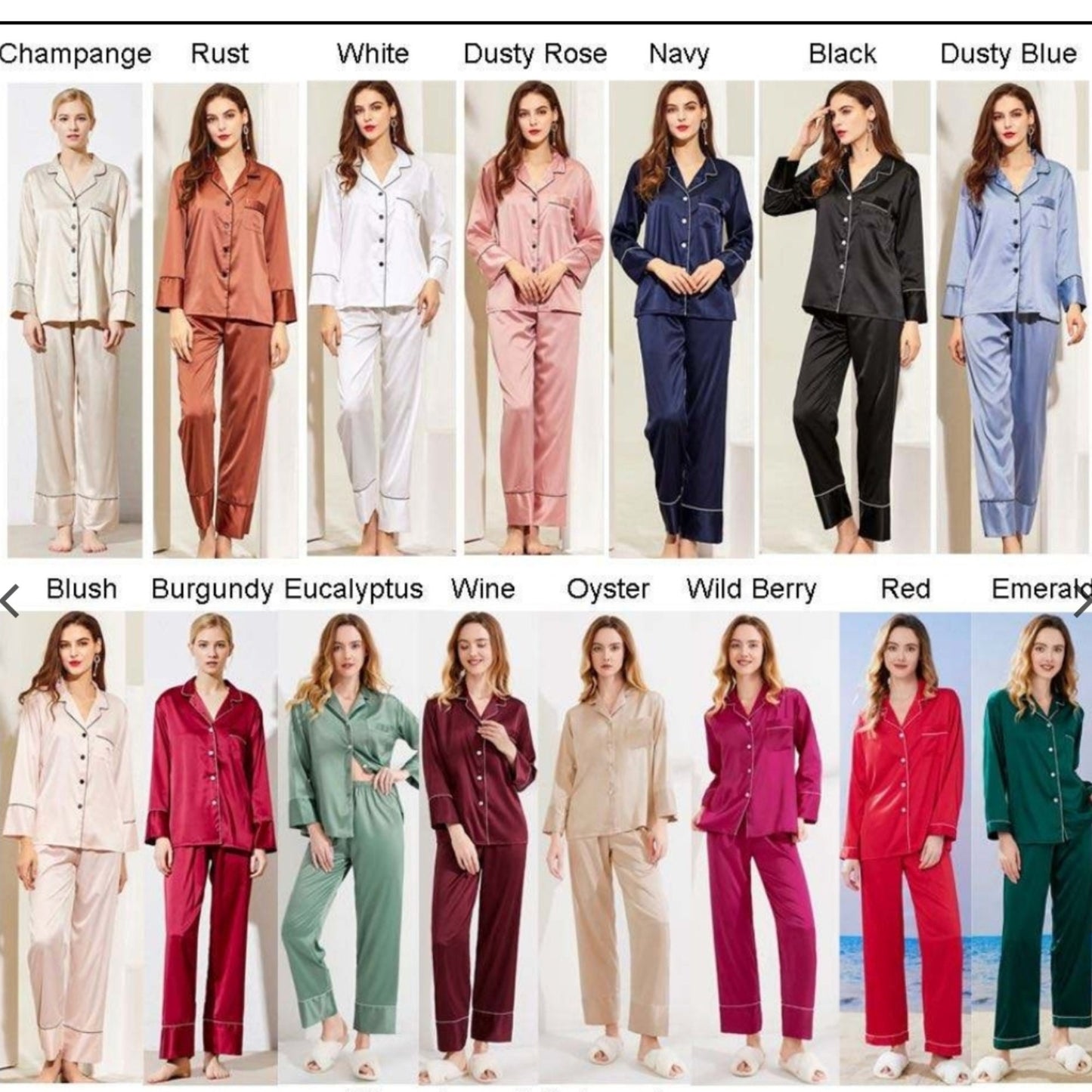 Personalised bridal Satin Pyjamas, Long Trouser PJs, Bridesmaid Gift