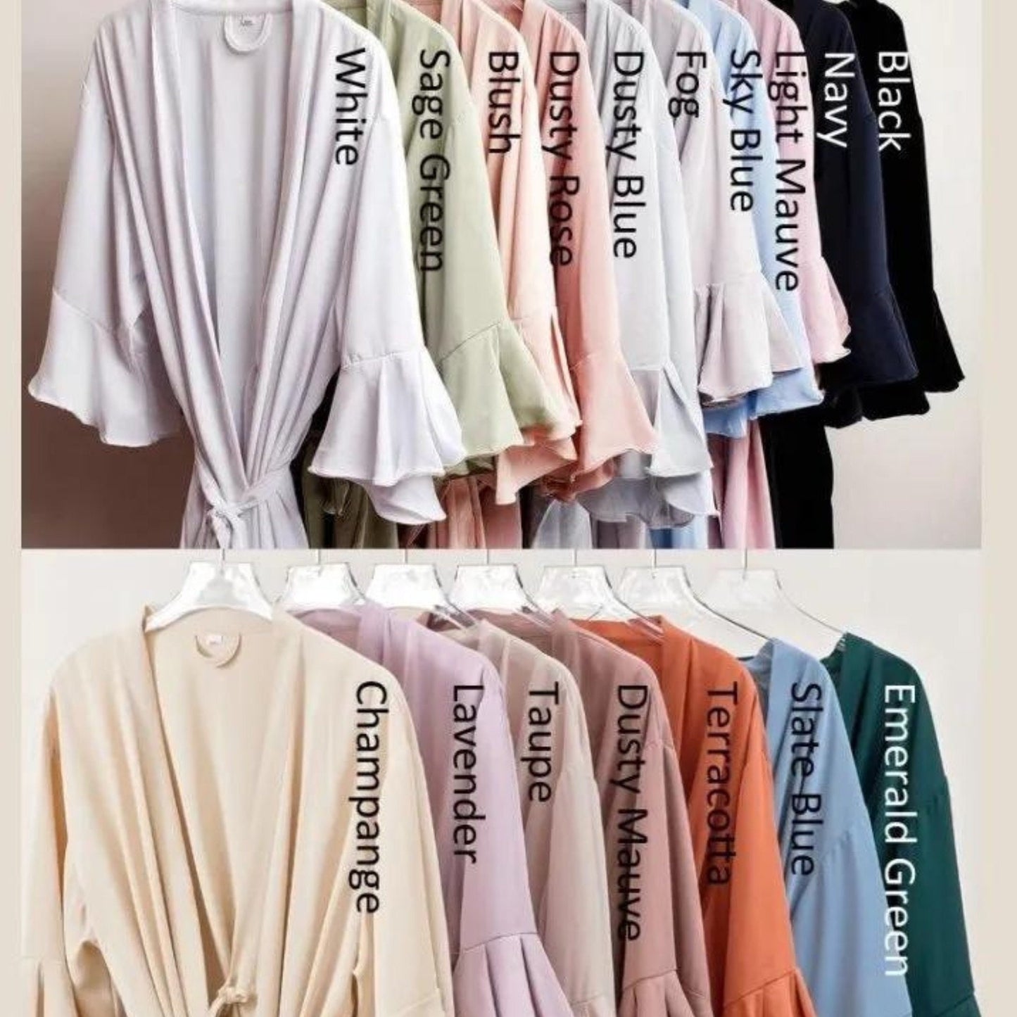 Personalised Bridesmaid Ruffle Robes | Custom Satin Bridal Party Robes