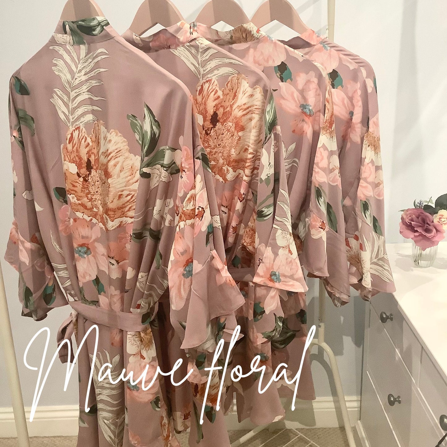 Floral Cotton Wedding Robes  Soft Bridesmaid Robes for Getting Ready | Bride & Bridal Party Gifts