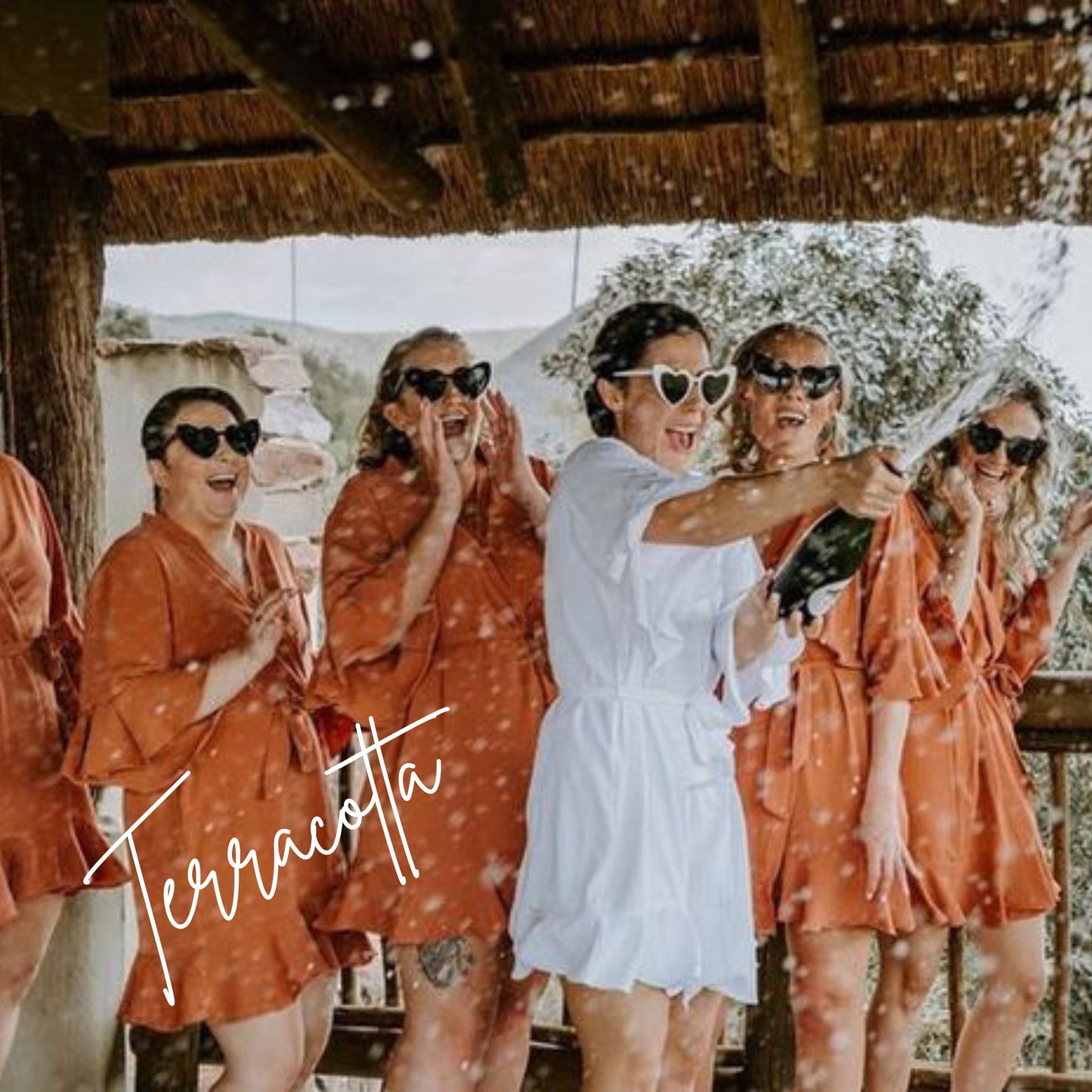 Personalised Ruffle Bridesmaid Robe, Crepe Satin Bridal Party Robe