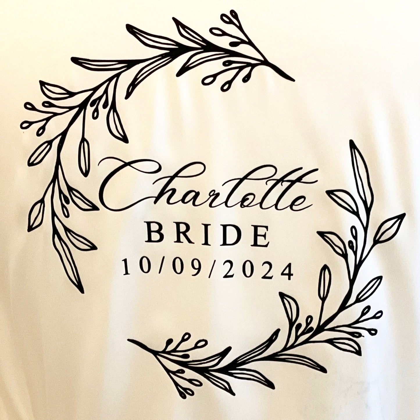 Bridesmaid Lace Robes  Personalised Wreath Name Design | Custom Bridal Party Gift
