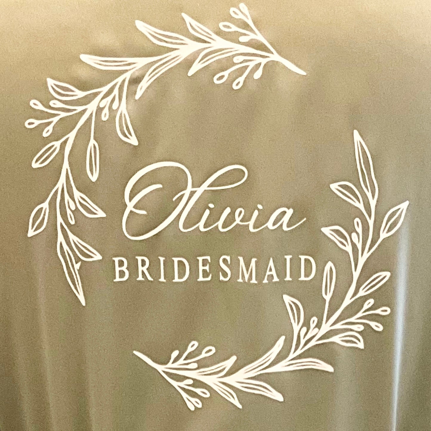 Bridesmaid Lace Robes  Personalised Wreath Name Design | Custom Bridal Party Gift