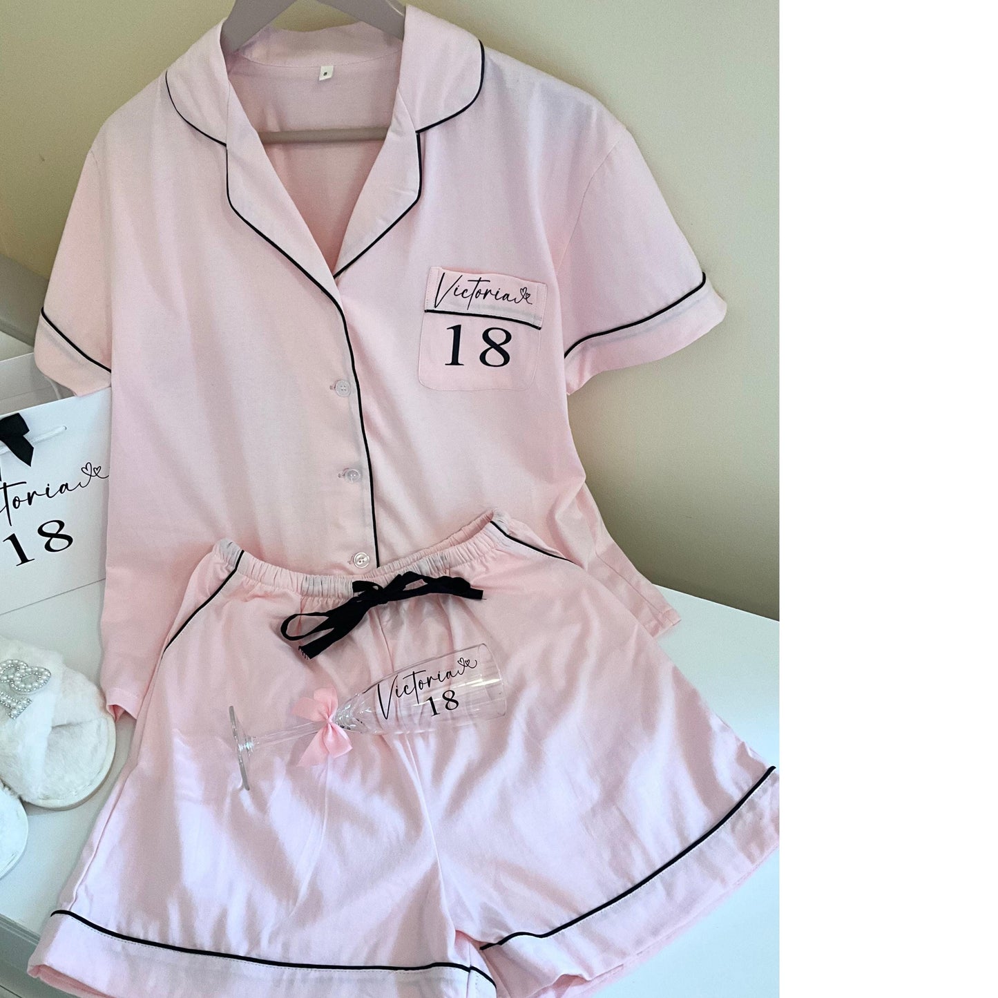Personalised Cotton Birthday Pyjamas  Custom Name & Age PJs | Soft Birthday Girl Sleepwear Set