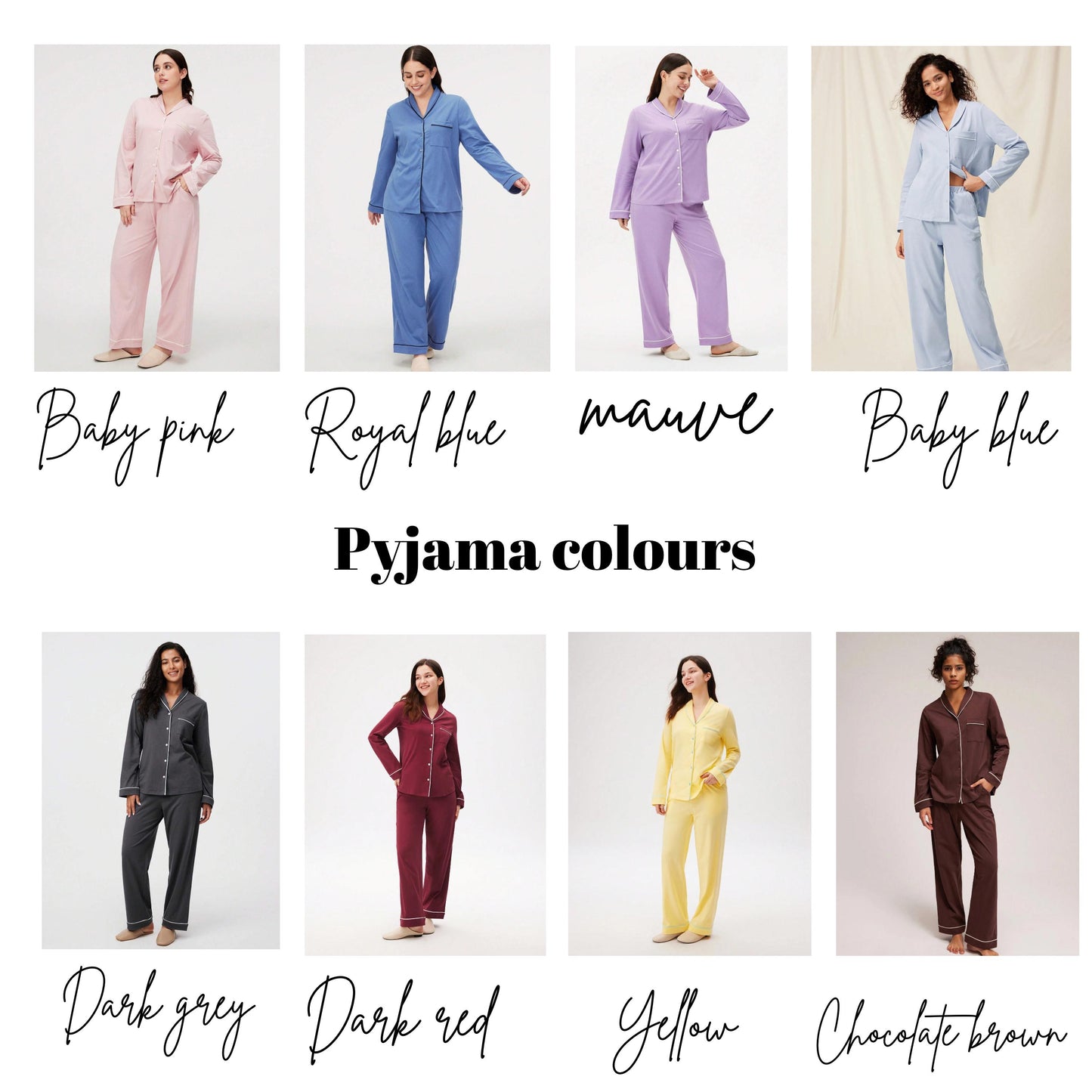Ladies Cotton Birthday PJs  Personalised Long Pyjama Set - birthday gift for her