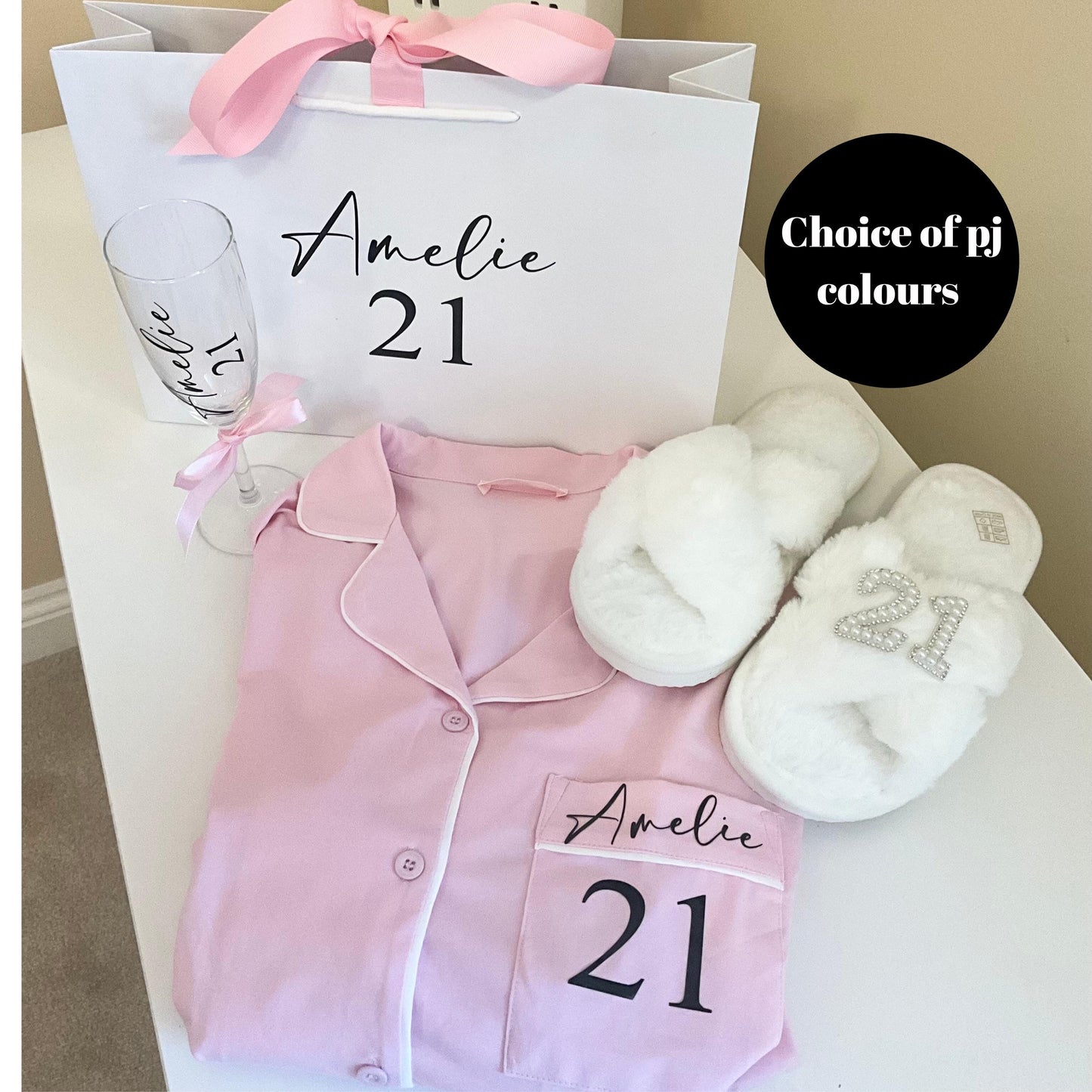 Ladies Cotton Birthday PJs  Personalised Long Pyjama Set - birthday gift for her