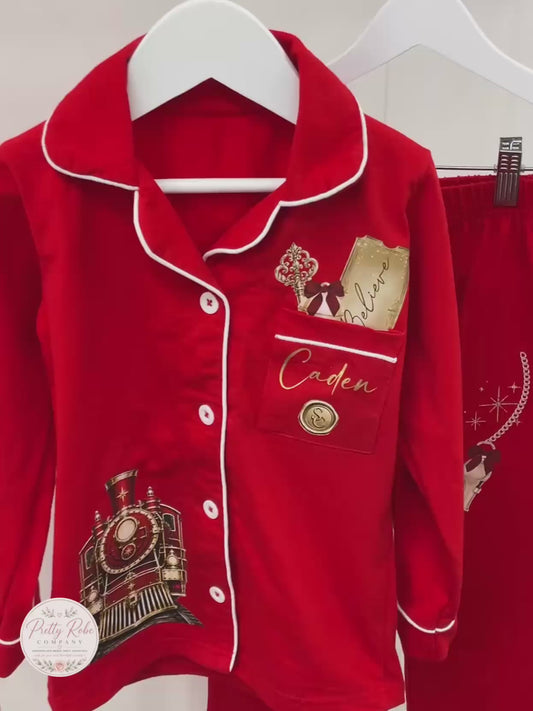 Personalised Family Polar Express Christmas Pyjamas